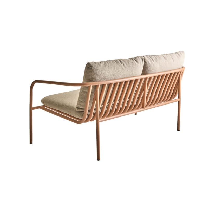 Brafab "Bendt" 2-Sitzer Loungesofa, Gestell Aluminium peach, Kissen Teddy beige