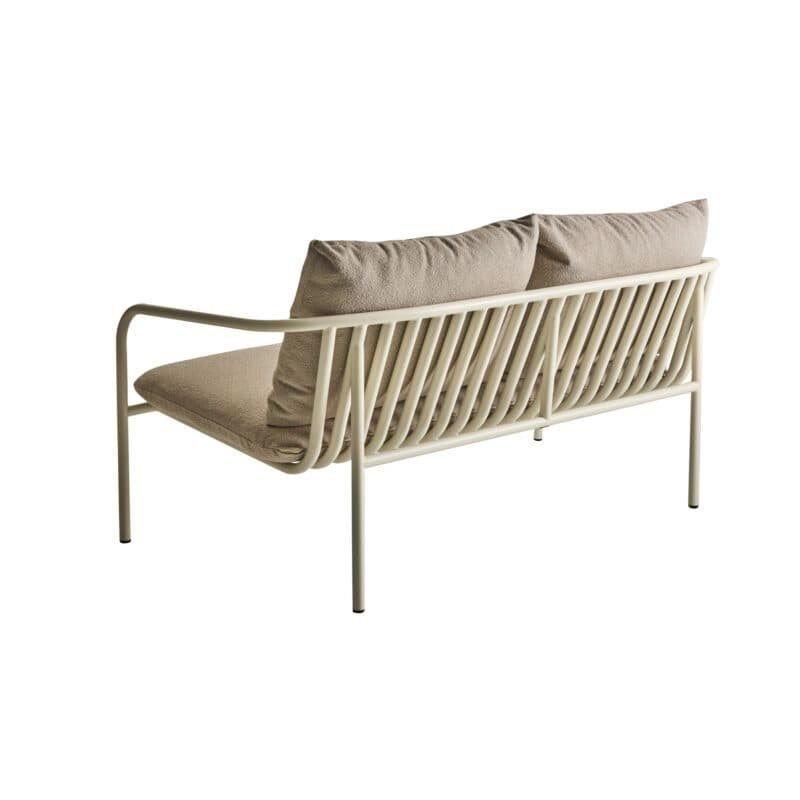 Brafab "Bendt" 2-Sitzer Loungesofa, Gestell Aluminium pearl white, Kissen Teddy beige