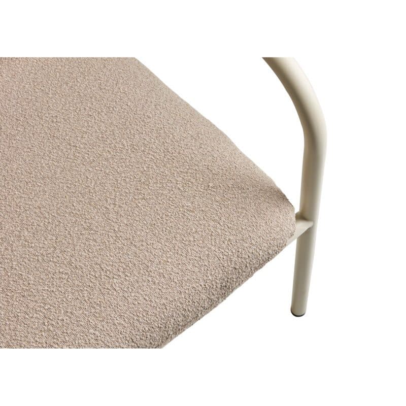 Brafab "Bendt" 2-Sitzer Loungesofa, Gestell Aluminium pearl white, Kissen Teddy beige