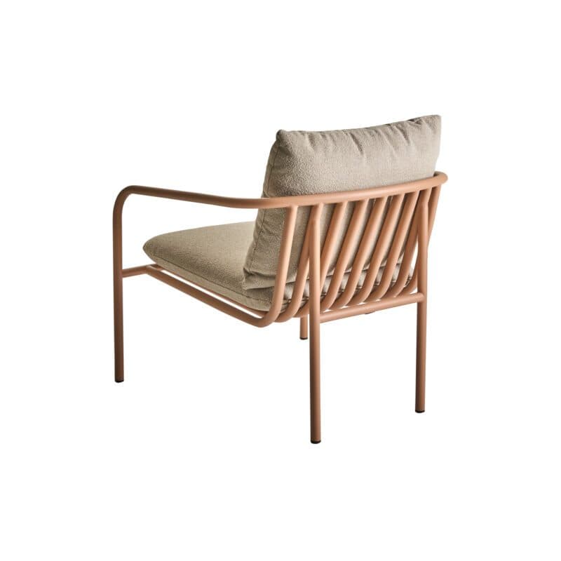 Brafab "Bendt" Loungesessel, Gestell Aluminium peach, Kissen Teddy beige