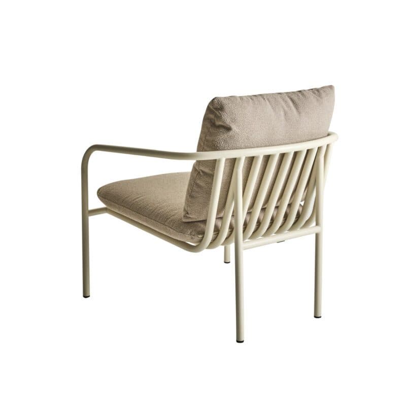 Brafab "Bendt" Loungesessel, Gestell Aluminium pearl white, Kissen Teddy beige