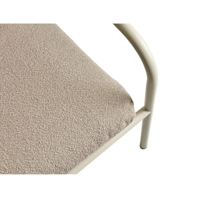 Brafab "Bendt" Loungesessel, Gestell Aluminium pearl white, Kissen Teddy beige