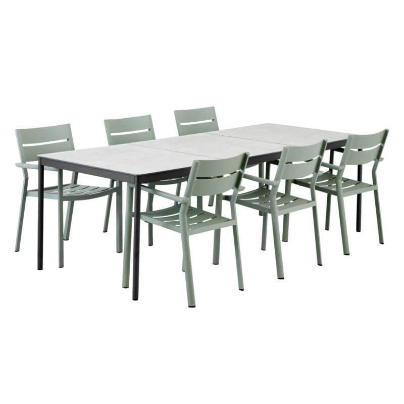 Brafab "Delia" Stapelstuhl mit Armlehnen, Aluminium dusty green