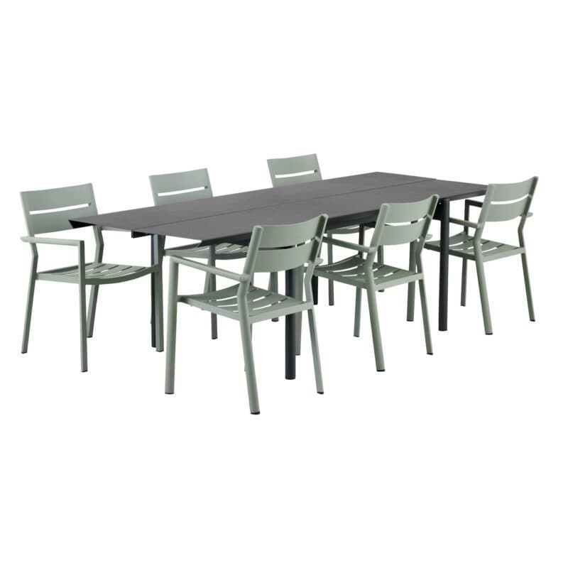 Brafab "Delia" Stapelstuhl mit Armlehnen, Aluminium dusty green