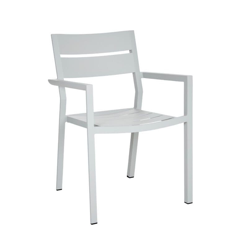 Brafab "Delia" Stapelstuhl mit Armlehnen, Aluminium light grey