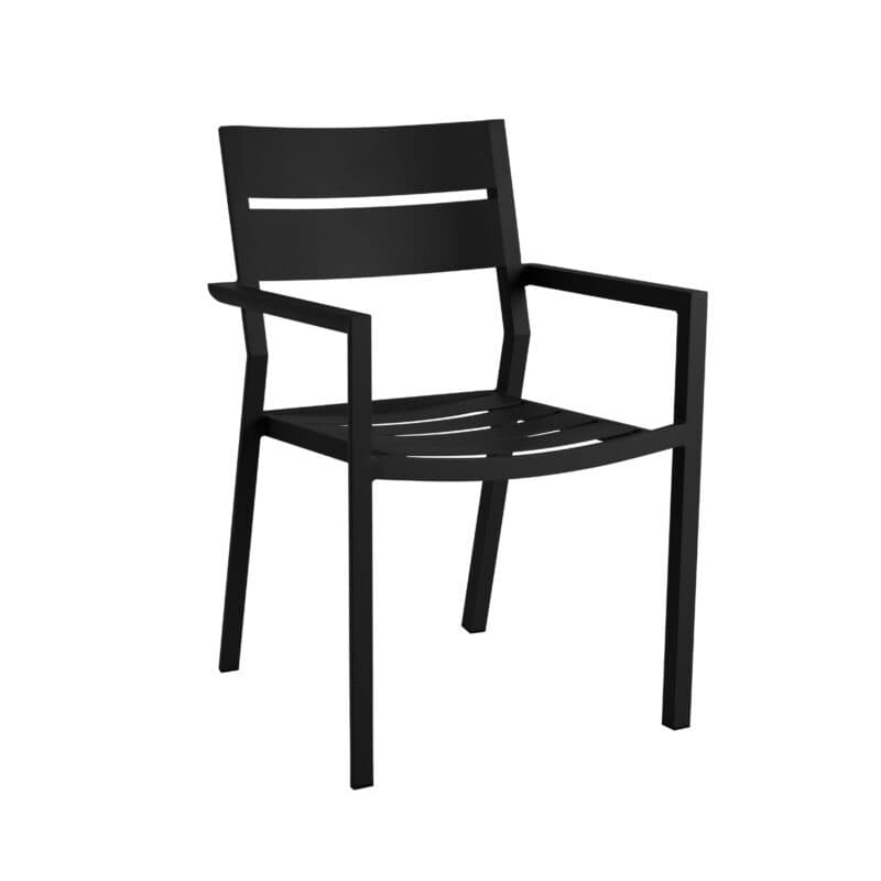 Brafab "Delia" Stapelstuhl mit Armlehnen, Aluminium schwarz