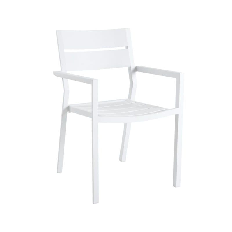 Brafab "Delia" Stapelstuhl mit Armlehnen, Aluminium weiß