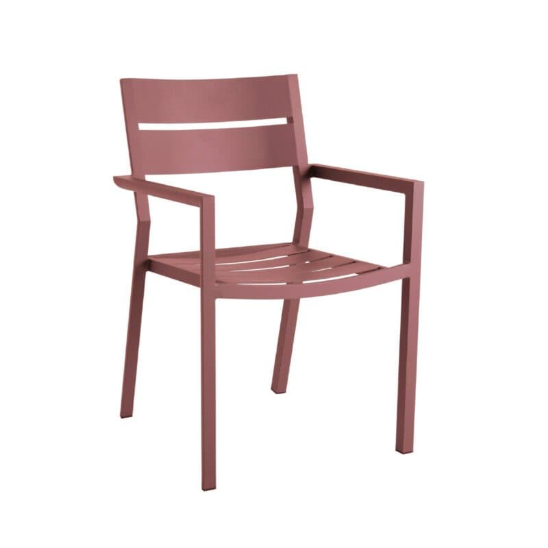 Brafab "Delia" Stapelstuhl mit Armlehnen, Aluminium zin red