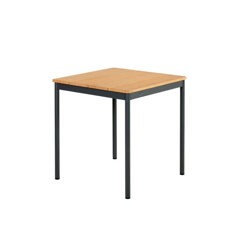 Brafab "Nox Bistro" Gartentisch 70x70 cm, Gestell Aluminium anthrazit (im Original heller), Tischplatte Bambus