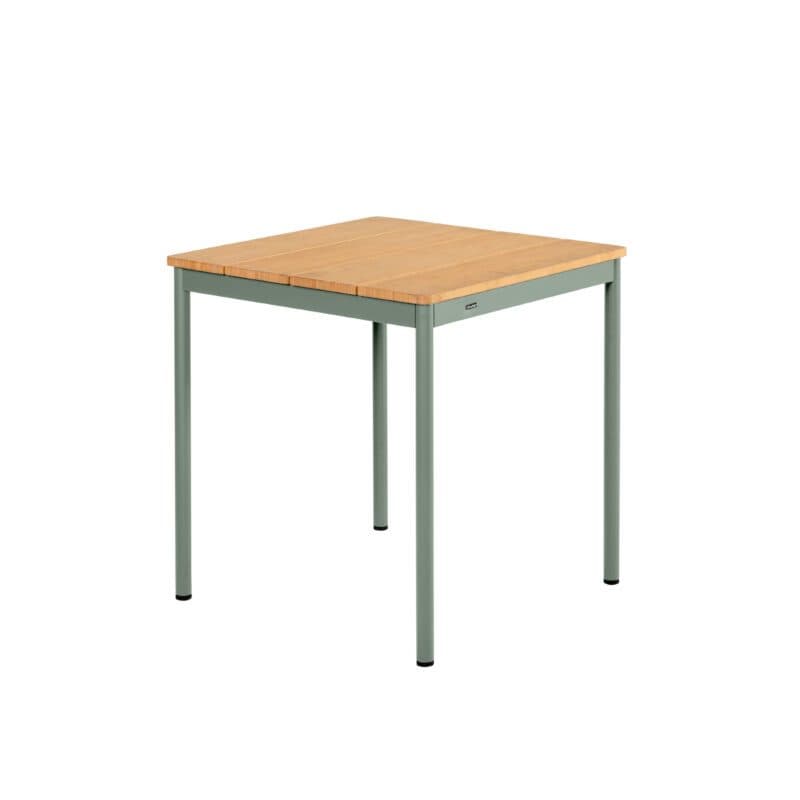 Brafab "Nox Bistro" Gartentisch 70x70 cm, Gestell Aluminium dusty green, Tischplatte Bambus