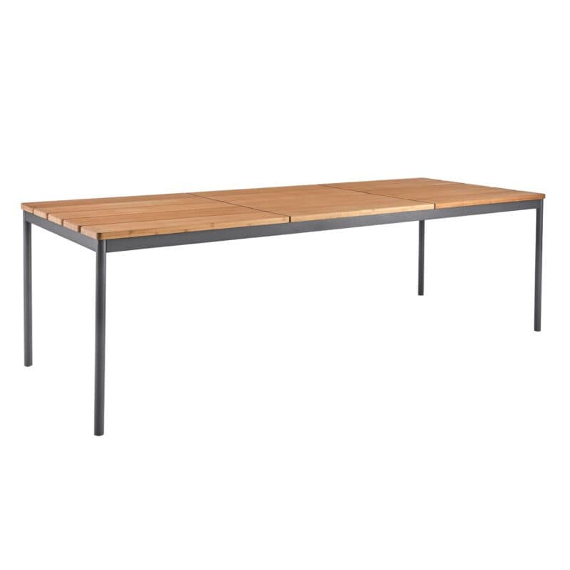 Brafab "Nox" Diningtisch 238x90 cm, Alu anthrazit, Tischplatte Bambus