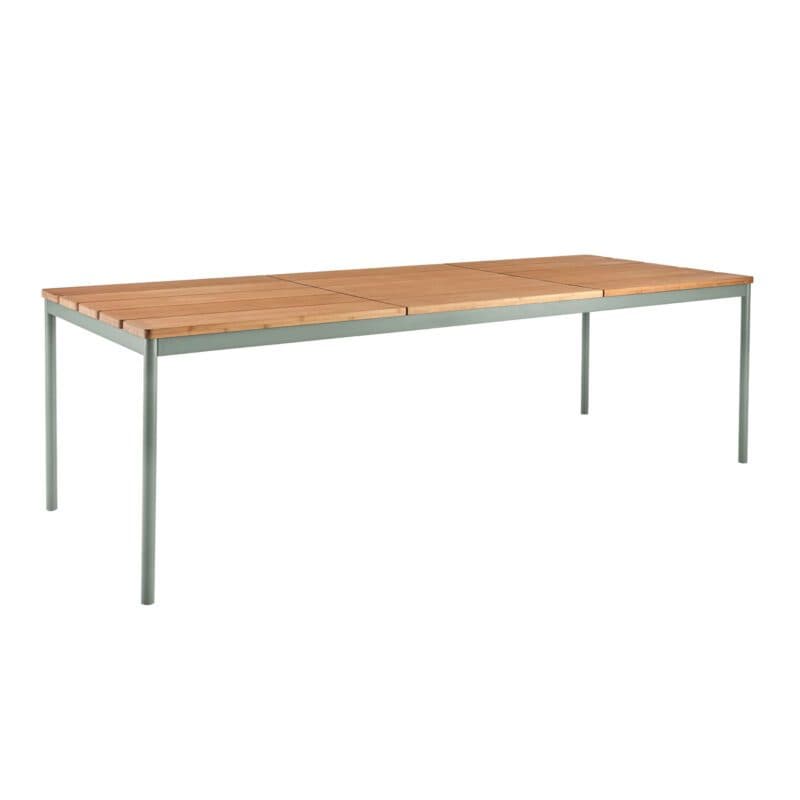 Brafab "Nox" Diningtisch 238x90 cm, Alu dusty green, Tischplatte Bambus
