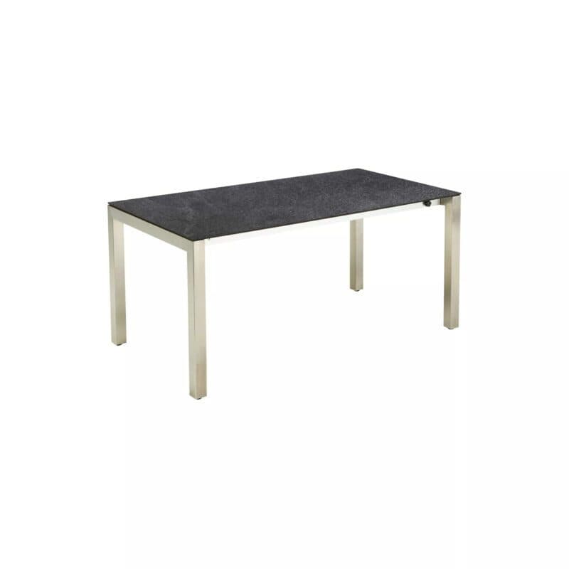 CASA DOMA "Amato" Ausziehtisch 160/210/270x90 cm, Edelstahl gebürstet, HPL Scivaro Schiefer