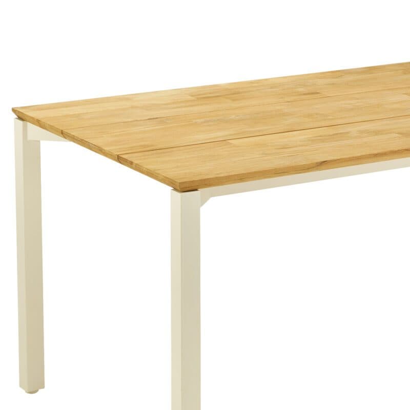 CASA DOMA "Campana" Gartentisch, Alu cream, Tischplatte Teak