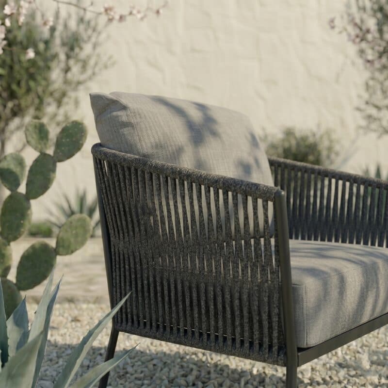 CASA DOMA Loungesessel "Falcone", Aluminium anthrazit, Rope anthrazit (Bild KI-generiert)