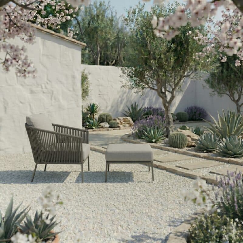 CASA DOMA Set mit Loungesessel und Loungehocker "Falcone", Aluminium anthrazit, Rope anthrazit (Bild KI-generiert)