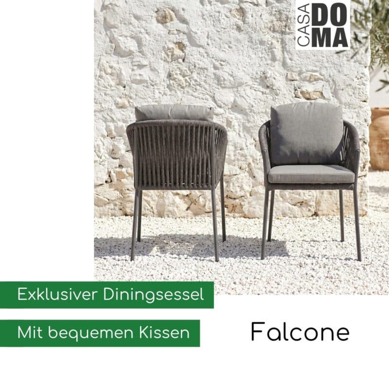 CASA DOMA "Falcone" Diningsessel, Rope anthrazit (Bild KI-generiert)