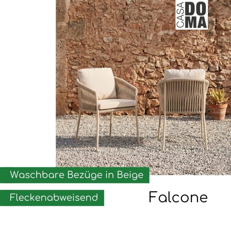 CASA DOMA "Falcone" Diningsessel, Rope fossil (Bild KI-generiert)
