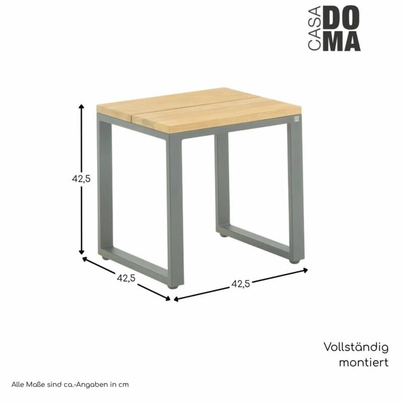 CASA DOMA "Macari" Beistelltisch, Tischplatte Teak, Maße in cm