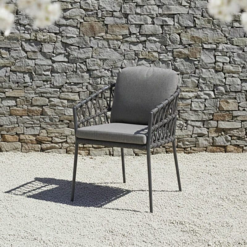 CASA DOMA "Messina" Diningsessel, Alu und Rope anthrazit (Bild KI-generiert)