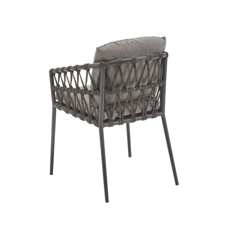 CASA DOMA "Messina" Diningsessel, Alu anthrazit, Rope anthrazit