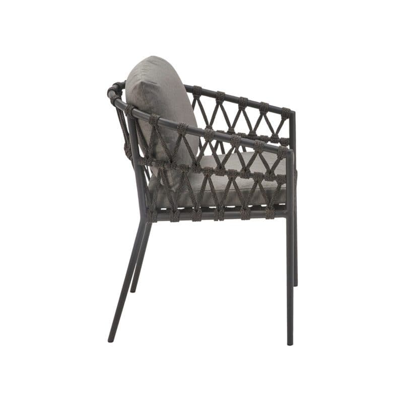 CASA DOMA "Messina" Diningsessel, Alu anthrazit, Rope anthrazit