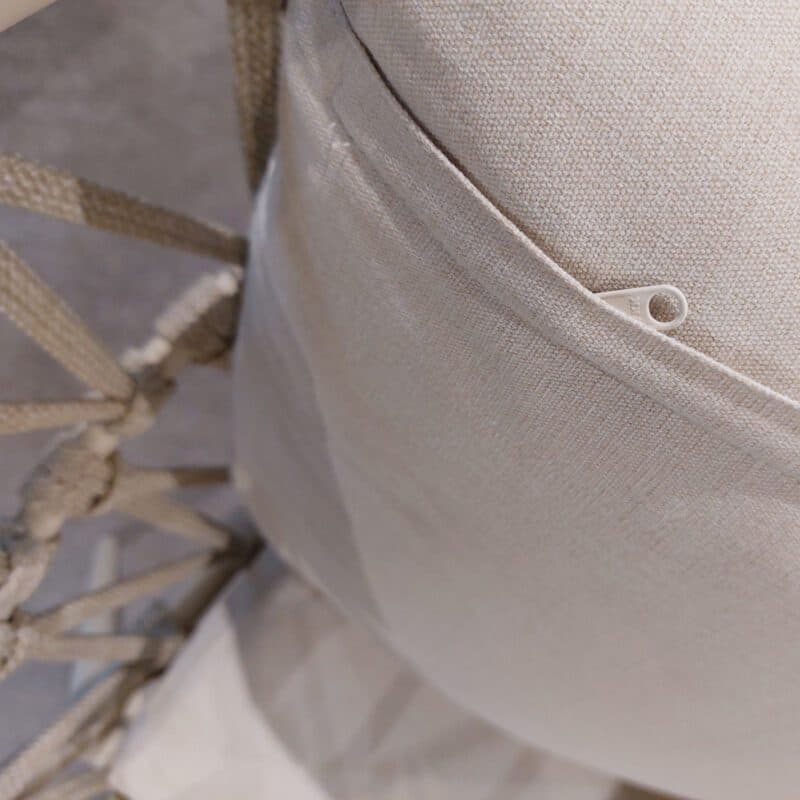 CASA DOMA "Messina" Diningsessel, Rope fossil, Kissen beige mit Reißverschluss