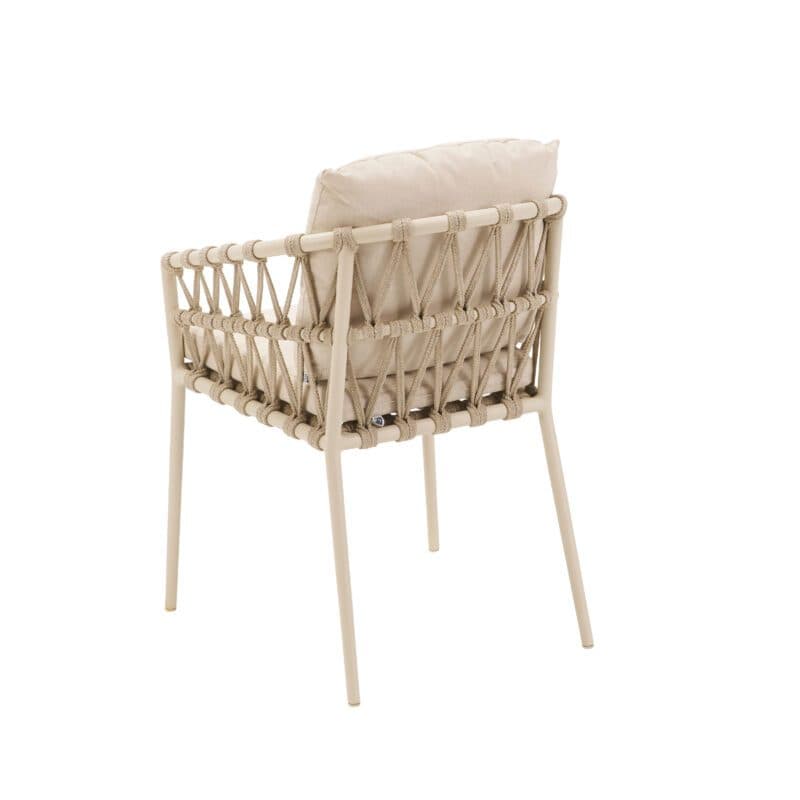 CASA DOMA "Messina" Diningsessel, Alu cream, Rope fossil