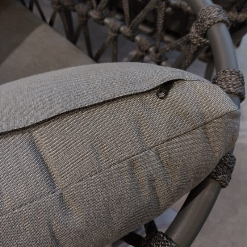 CASA DOMA "Messina" Diningsessel, Rope anthrazit, Kissen medium grey mit Reißverschluss