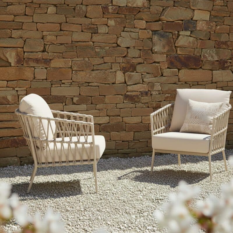 CASA DOMA "Messina" Loungesessel, Rope fossil, Kissen beige (Bild KI-generiert)