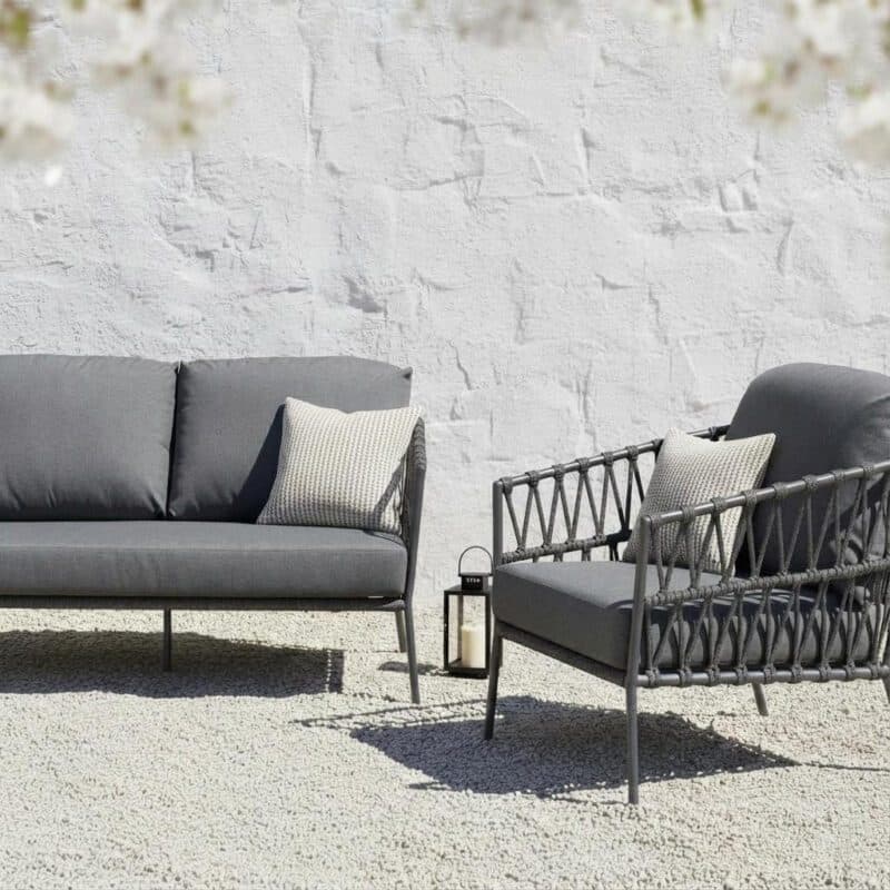 CASA DOMA "Messina" Loungeserie, Rope anthrazit, Kissen medium grey (Bild KI-generiert)