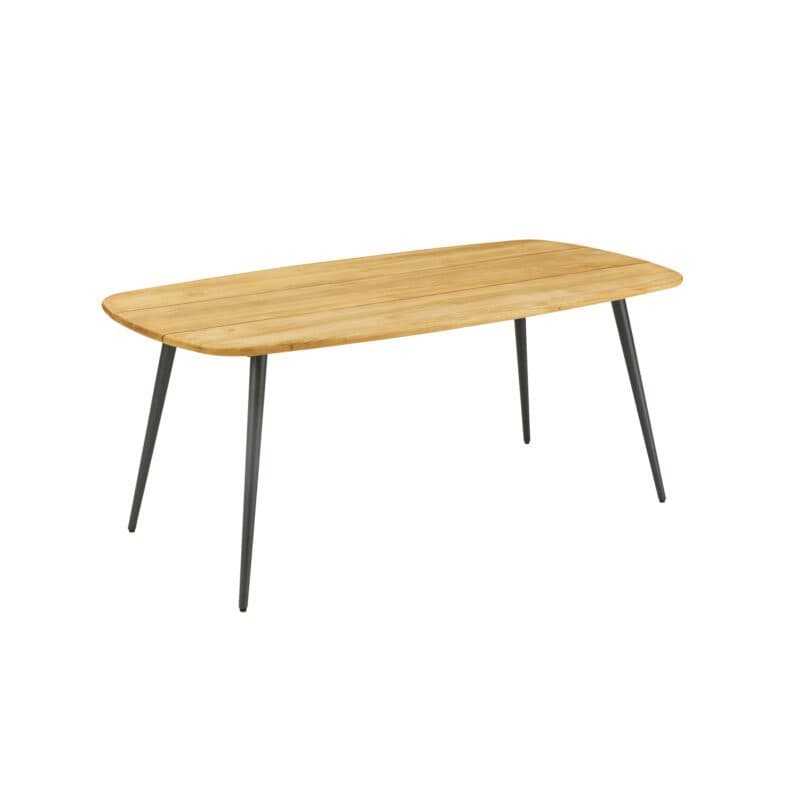 CASA DOMA "Napola" Gartentisch 180x100 cm, Alu anthrazit, Tischplatte Teak