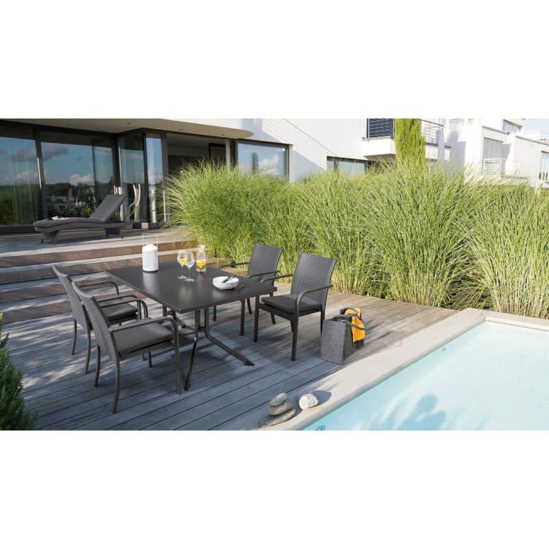 Kettler "Boulevard" Klapptisch 115x70 cm, Aluminium anthrazit, Tischplatte Kettalux Plus anthrazit