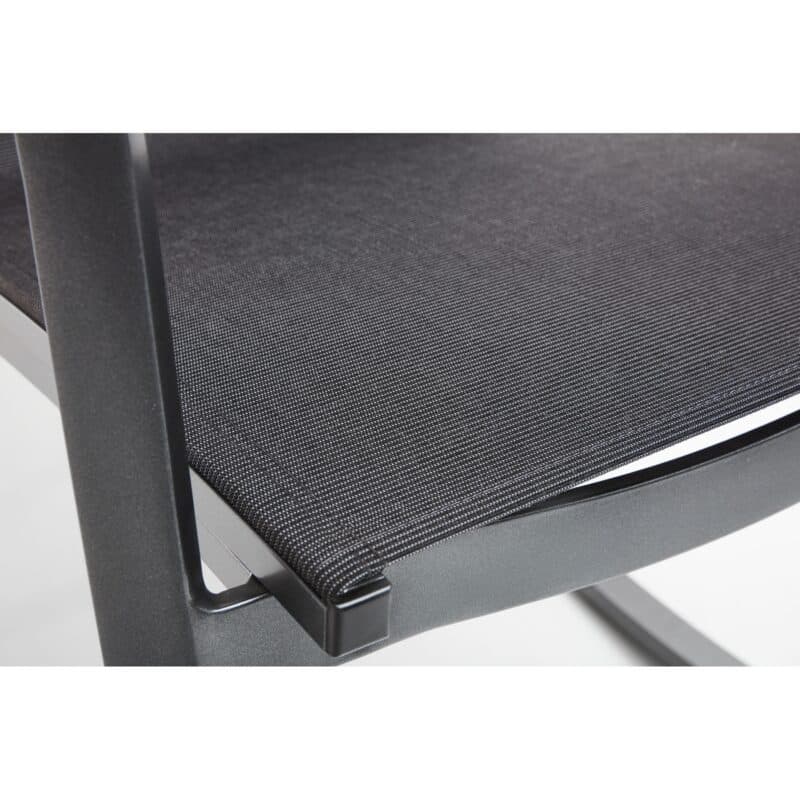 Kettler "Diamond" Schaukelstuhl, Gestell Aluminium anthrazit, Bespannung Textilen charcoal, Teak-Armlehnen