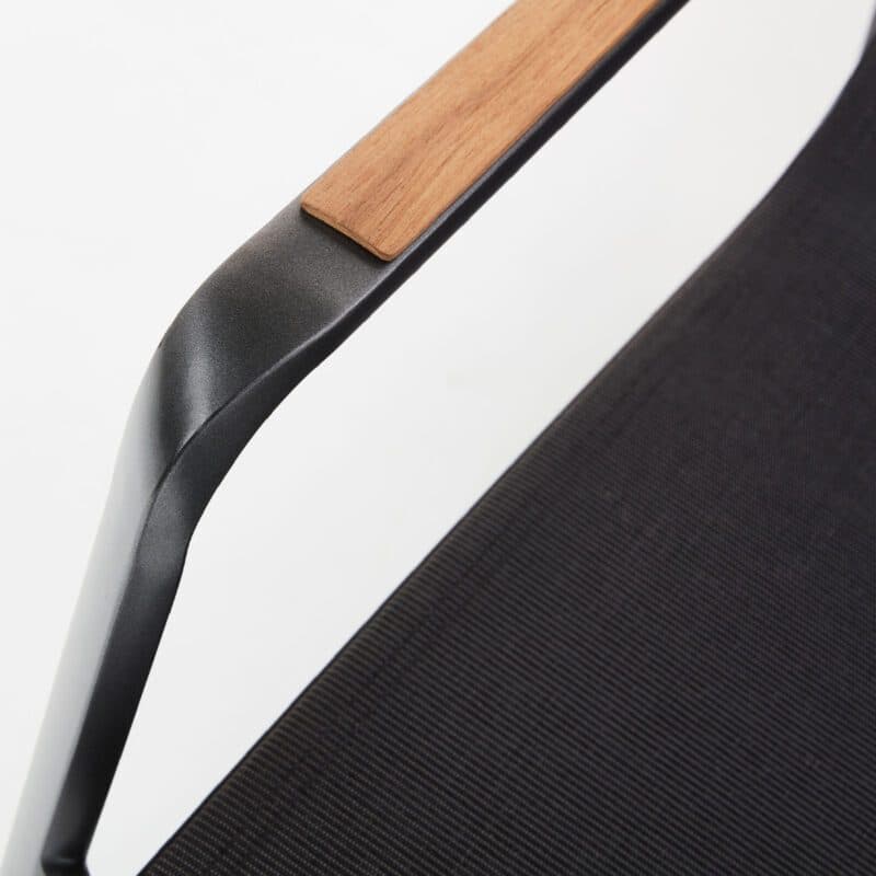 Kettler "Diamond" Schaukelstuhl, Gestell Aluminium anthrazit, Bespannung Textilen charcoal, Teak-Armlehnen