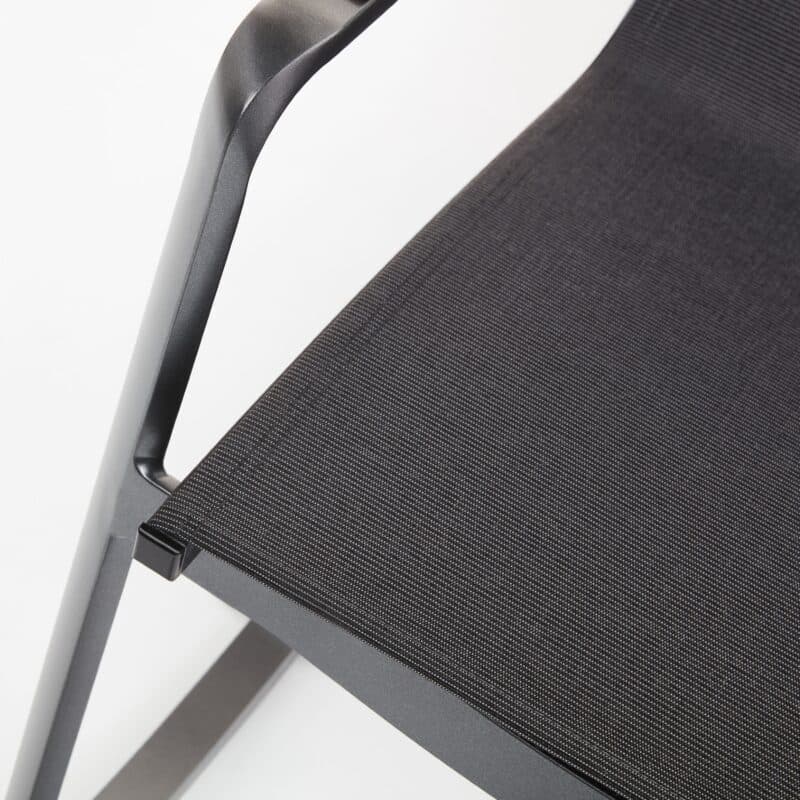 Kettler "Diamond" Schaukelstuhl, Gestell Aluminium anthrazit, Bespannung Textilen charcoal, Teak-Armlehnen
