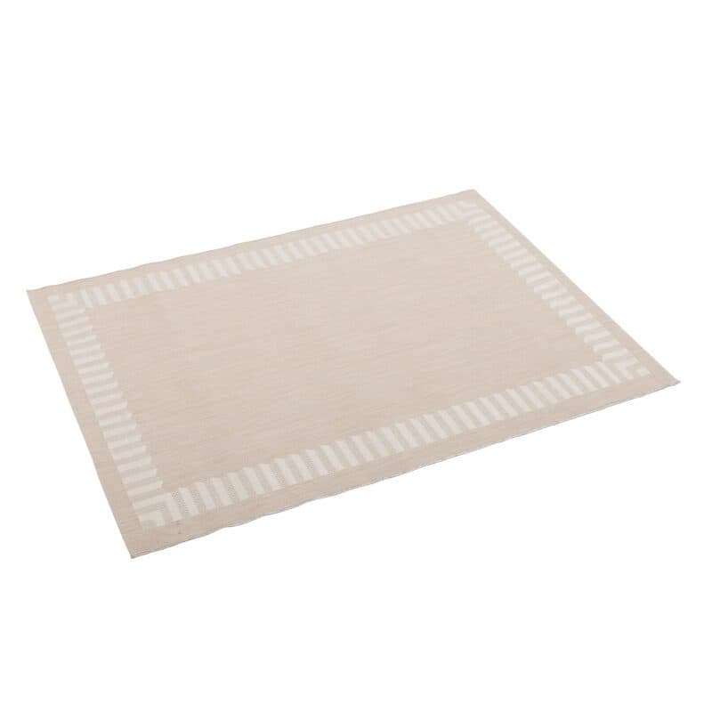 Kettler "Frame" Outdoor-Teppich 200 x 290 cm, recyceltes Polyester beige/grau