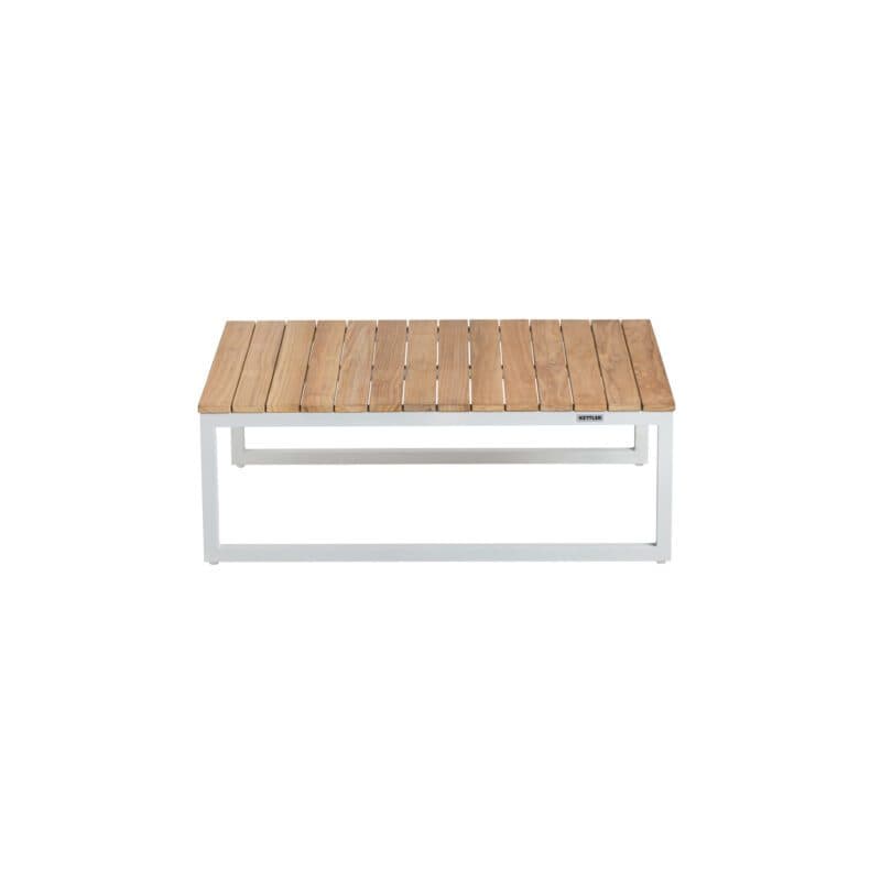 Kettler "Ocean Skid Platform" Loungetisch, Alu weiß, Tischplatte Teak