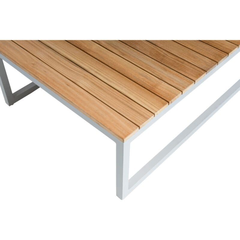 Kettler "Ocean Skid Platform" Loungetisch, Alu weiß, Tischplatte Teak