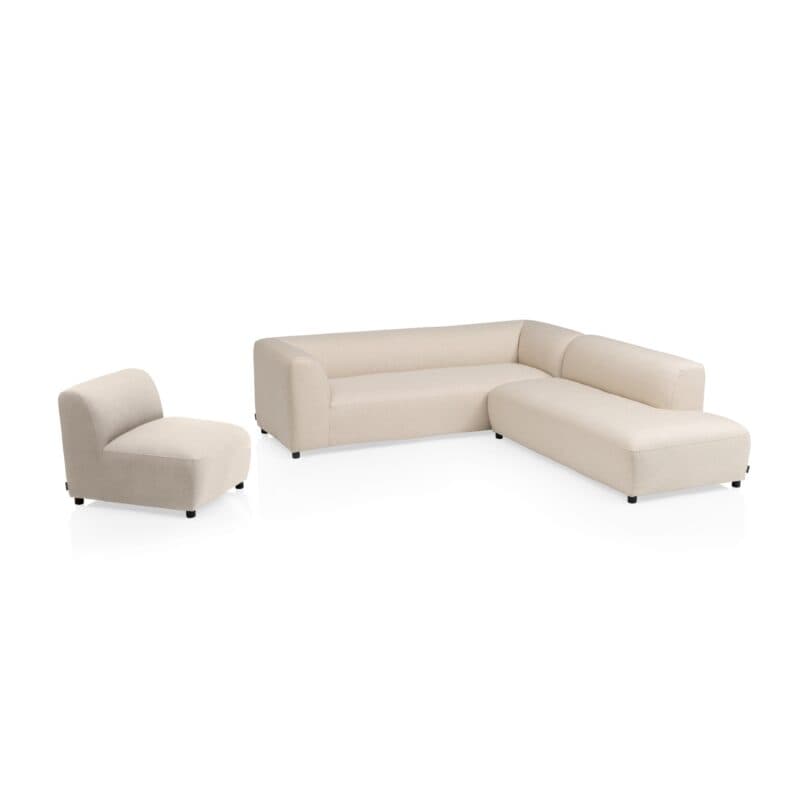 Kettler “Osea“ Loungeset mit Ecklounge 2-teilig & Mittelteil/Sessel, Gestell Aluminium, Textilgewebe Sunbrella® beige