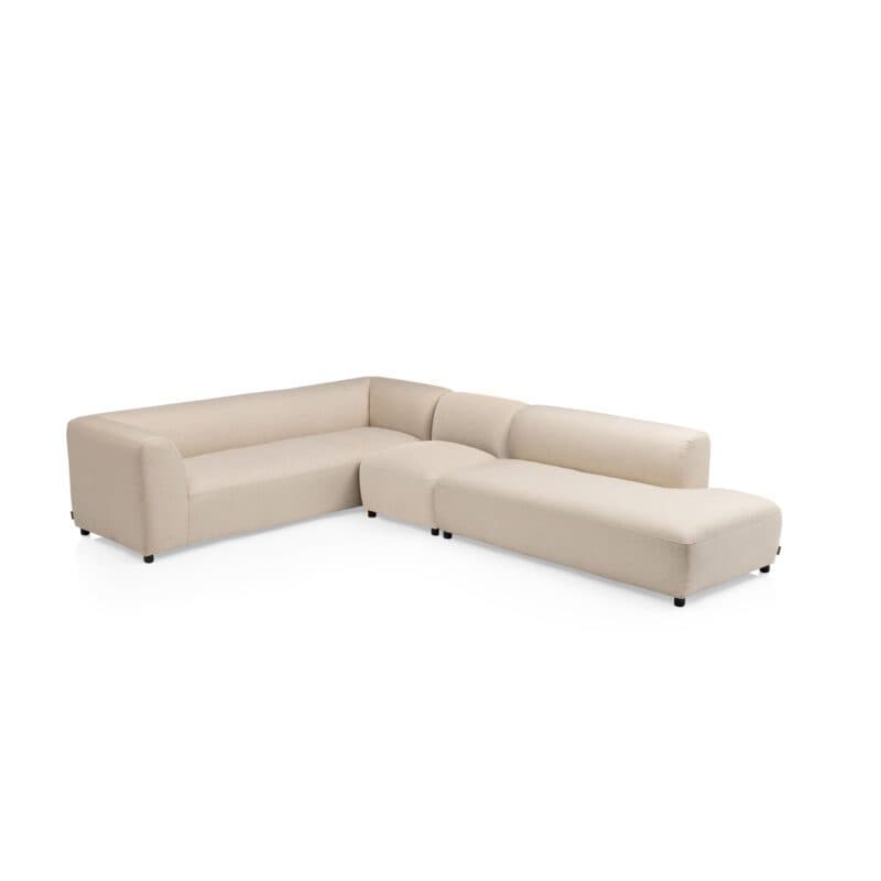 Kettler “Osea“ Loungeset mit Ecklounge 2-teilig & Mittelteil/Sessel, Gestell Aluminium, Textilgewebe Sunbrella® beige