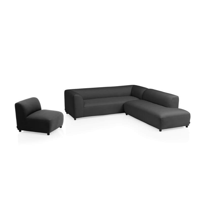 Kettler “Osea“ Loungeset mit Ecklounge 2-teilig & Mittelteil/Sessel, Gestell Aluminium, Textilgewebe Sunbrella® anthrazit