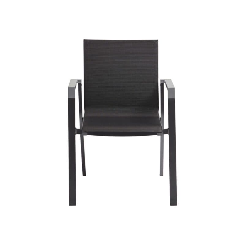 Kettler "Rasmus" Stapelsessel, Gestell Aluminium anthrazit, Armlehne graphit, Sitzfläche Textilgewebe charcoal