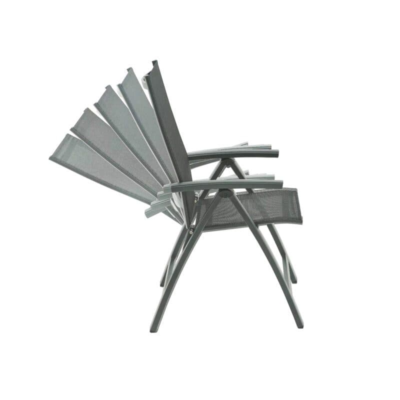 Liadomo "Ricadi" Klappsessel, Aluminium anthrazit, Textilgewebe anthrazit – verstellbare Rückenlehne