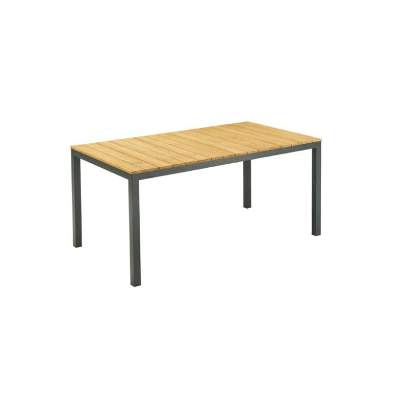 Liadomo "Scalea" Gartentisch 160x90 cm, Alu anthrazit, Tischplatte Teak