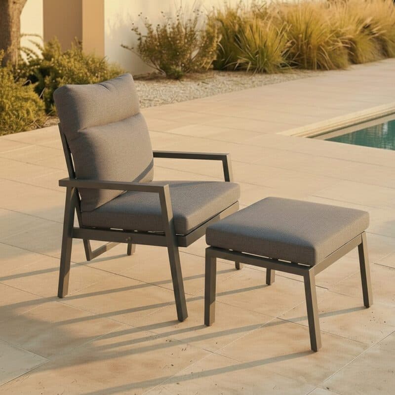 Liadomo "Scapoli" Loungeset 2-teilig, Aluminium anthrazit, Bezug Olefin grau (Bild KI-generiert)