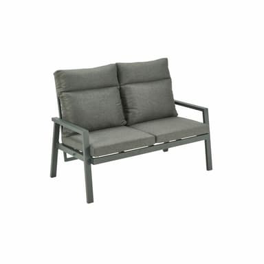 Liadomo "Scapoli" 2-Sitzer Loungesofa, Alu anthrazit, Kissenbezüge Olefin grau