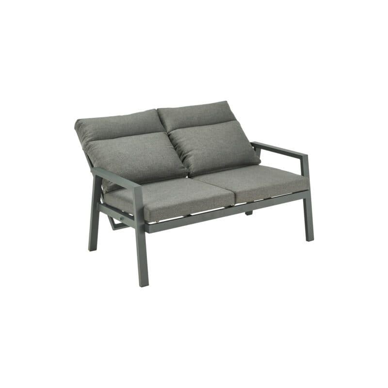 Liadomo "Scapoli" 2-Sitzer Loungesofa, Alu anthrazit, Kissenbezüge Olefin grau