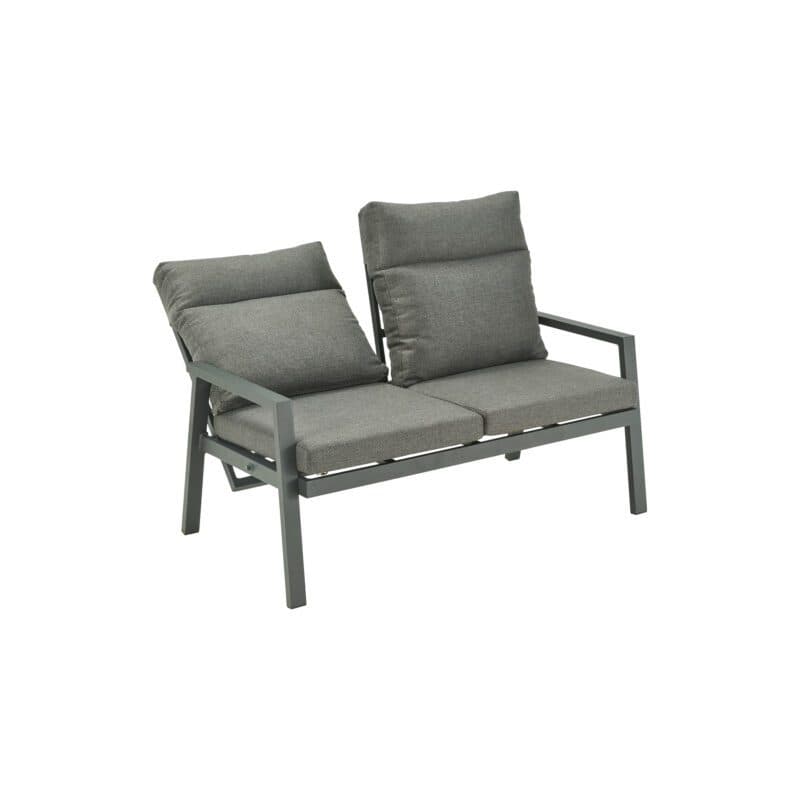 Liadomo "Scapoli" 2-Sitzer Loungesofa, Alu anthrazit, Kissenbezüge Olefin grau