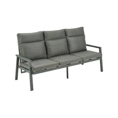 Liadomo "Scapoli" 3-Sitzer Loungesofa, Alu anthrazit, Kissenbezüge Olefin grau